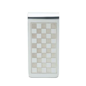 CTM Men's Stainless Steel Checkerboard Money Clip